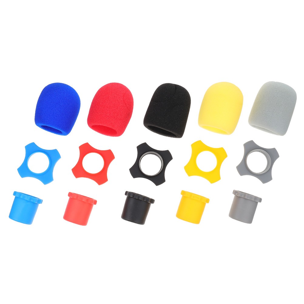 5 Sets Reusable Microphone Protective Covers Assorted Color Flexible Mic Sleeves