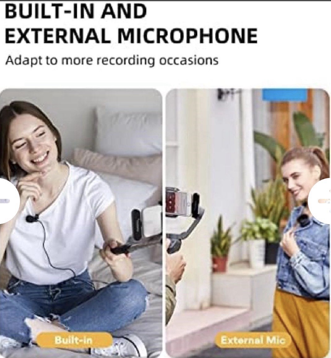maono Wireless Lavalier Microphone System for iPhone Plug and Play Auto Pairing