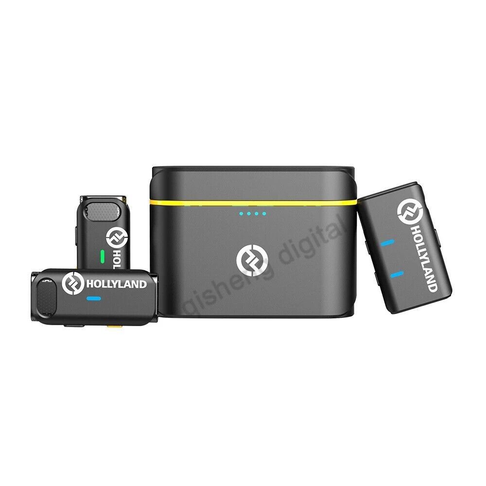 HOLLYLAND LARK M1 Duo 2.4g 600ft Wireless Lavalier Microphone Charging Case