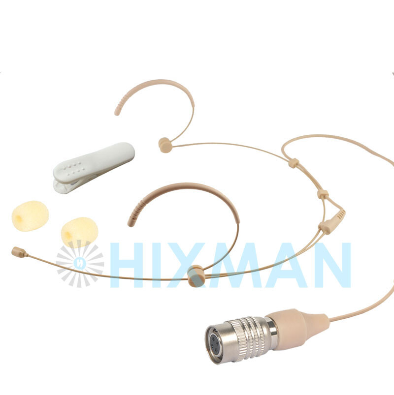 HIXMAN 4019 Headset Headworn Mic For Audio Technica Wireless With Hirose 4Pin cW