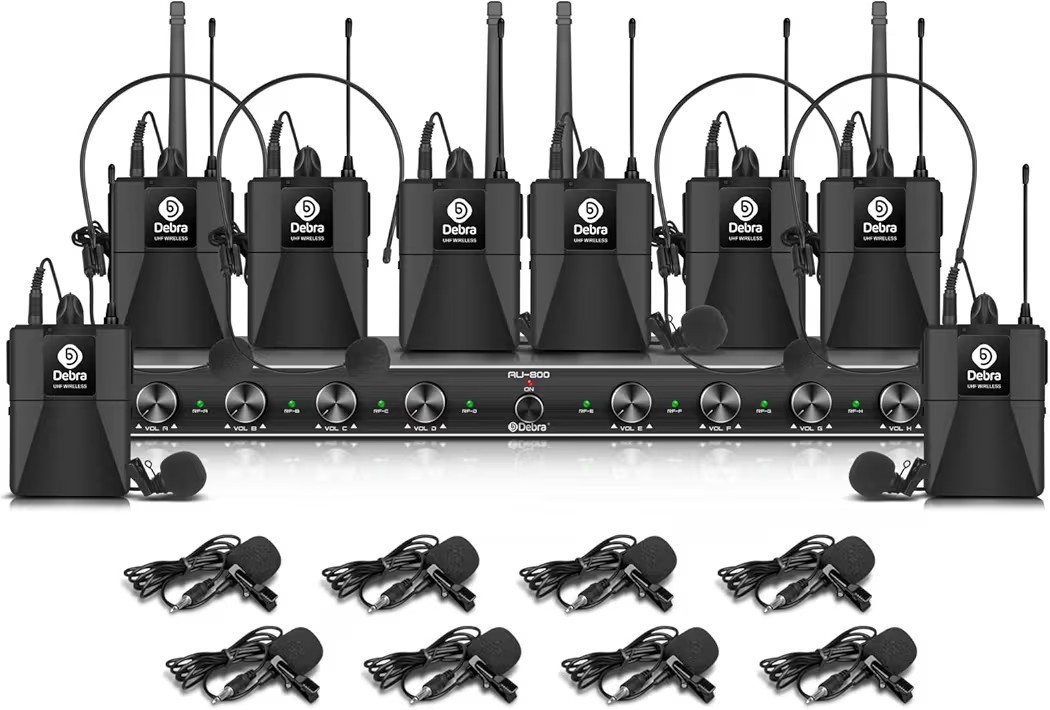 Debra AU-800 UHF Wireless Headset Microphone System Black BodyPack
