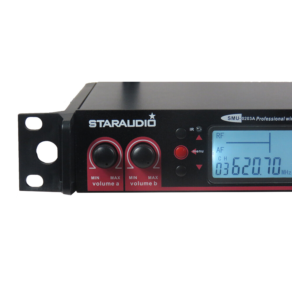 2 CH UHF Wireless Handheld Mic Studio IR LCD Display DJ Microphone System Church