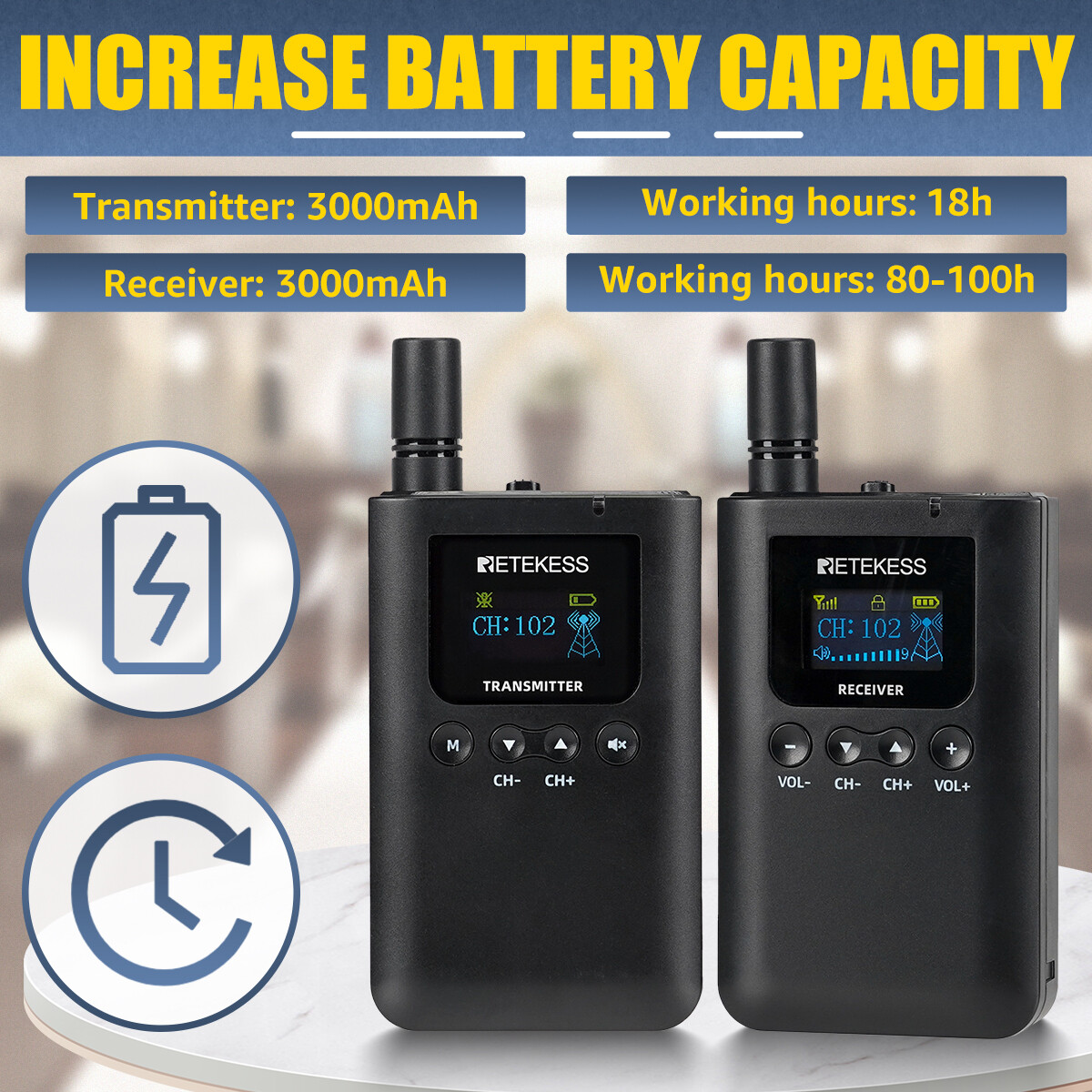TT125 Tour Guide System Assisted Mic Transmitter 6 Receiver for Training Plant