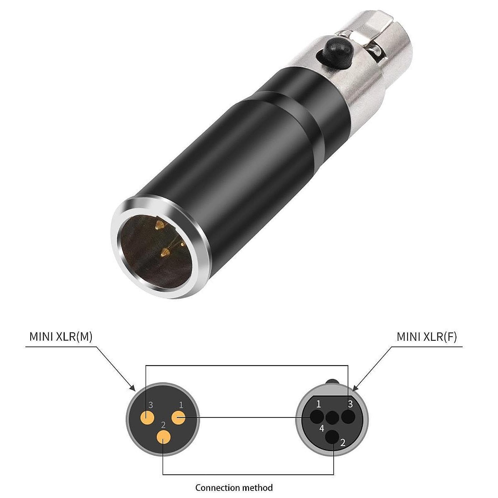 4Pin Mini XLR Adapter XLR Female to Male for Singing Studio Live Broadcasts