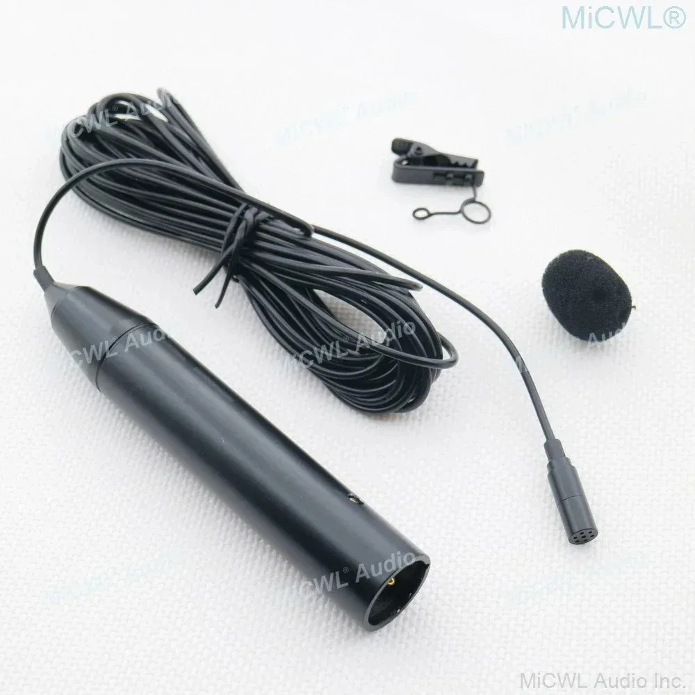 48V Phantom Power XLR 3Pin Lavalier Microphone Omnidirectional Lapel Mic with