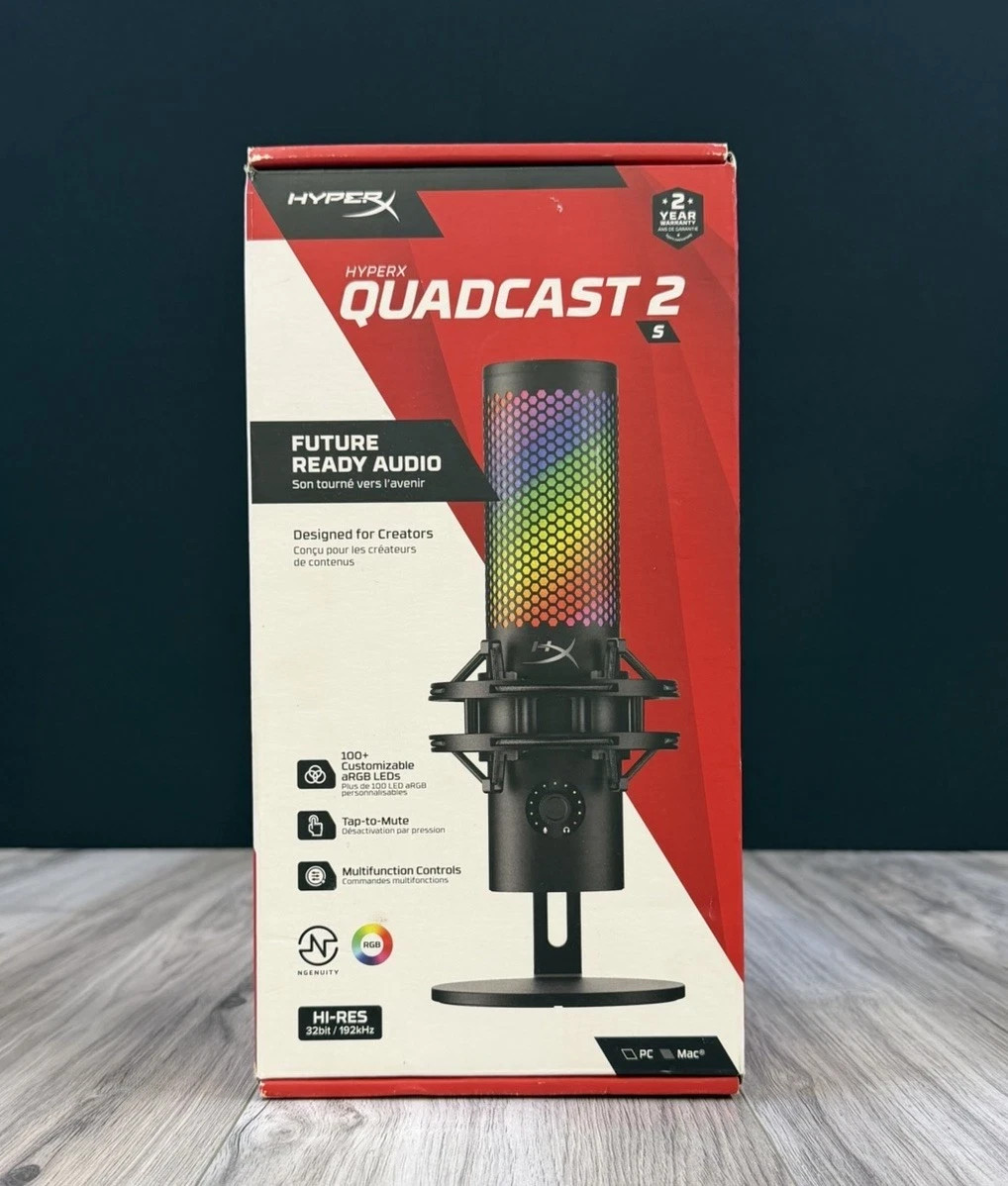 HyperX QuadCast 2 S RGB USB Microphone 32-bit 192kHz 9A273A6#ABA NEW Sealed