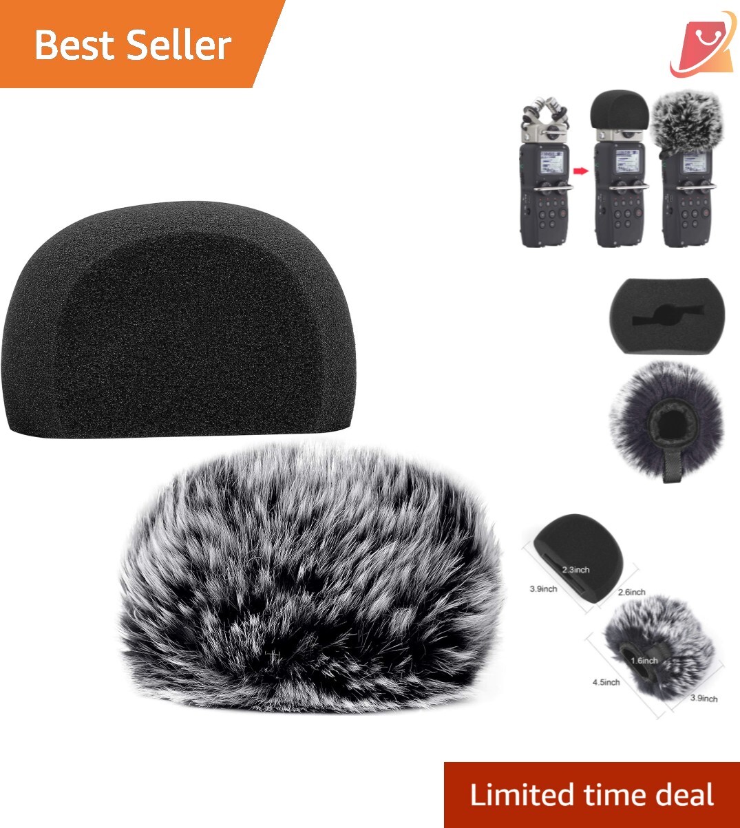 2-Pack Portable Microphone Windscreens for Zoom H5 H6 – Ultimate Noise Reduction