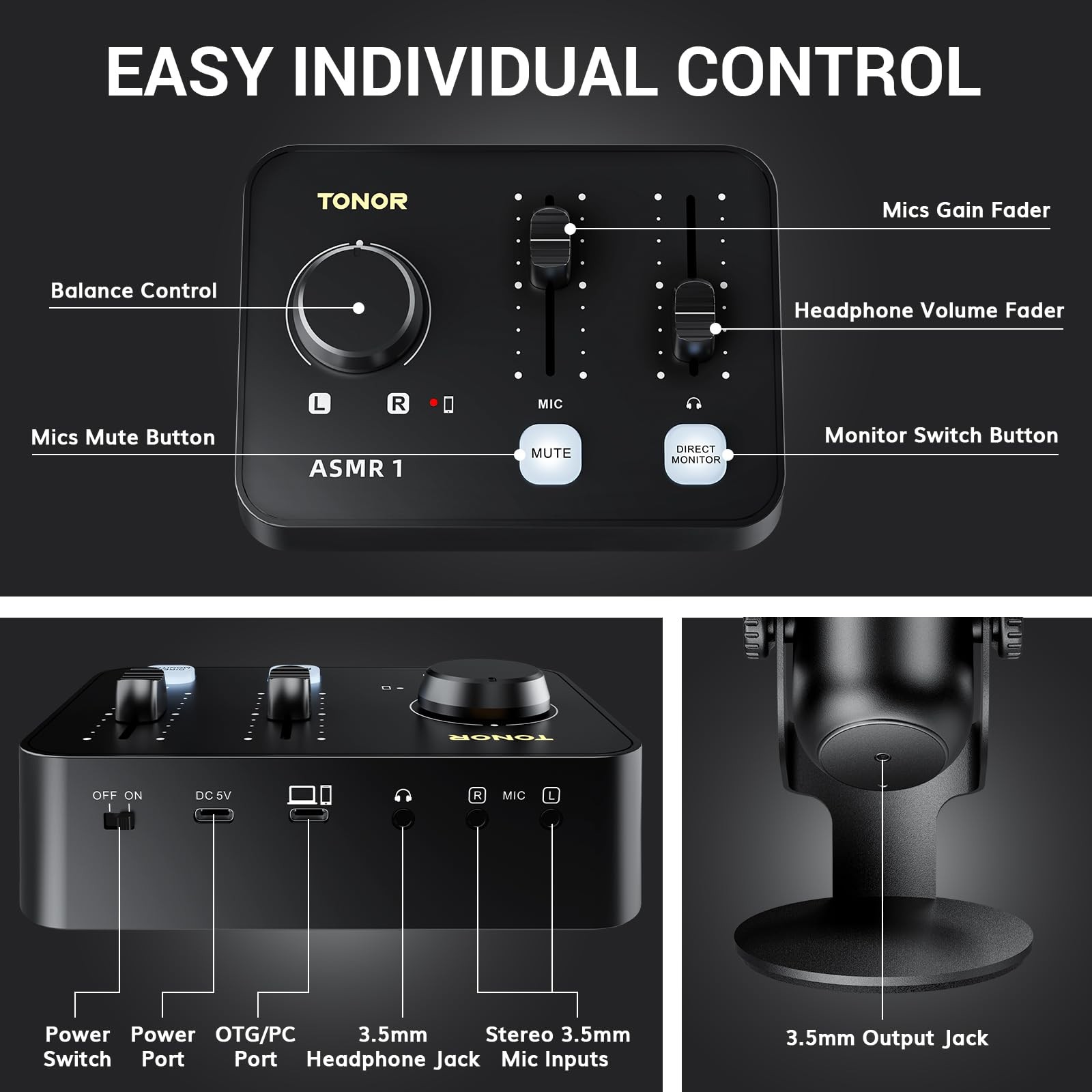 Microphone Equipment Bundle with Audio Interface, Immersive 3D Stereo Audio