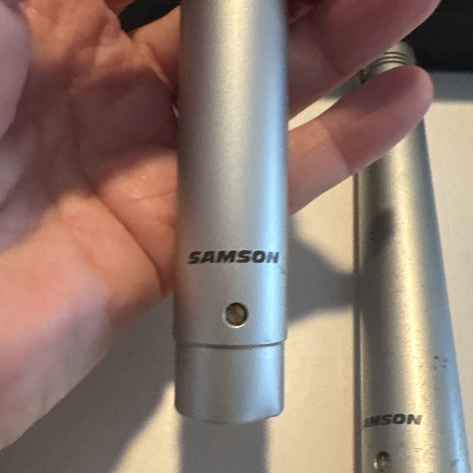 (2) Samson CO2 condenser HiHat microphones Hi-hats Ride Crash Cymbals W/ Case
