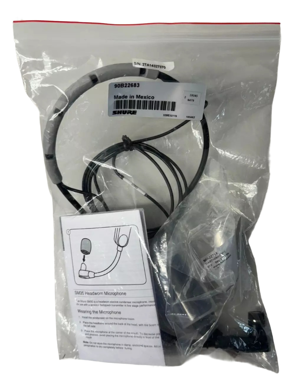 Shure SM35-TQG Headworn Microphone Cardioid Condenser TA4F Connector Wireless