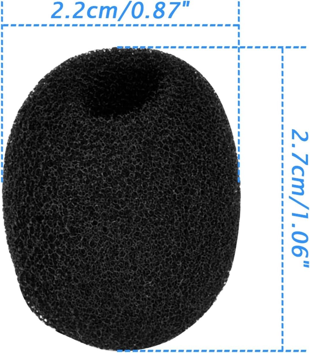 5 Pack Mini Lapel Headset Microphone Windscreen Foam Cover, Black | Mic Muffl…