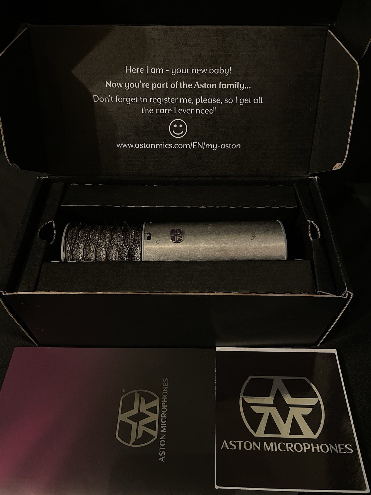 Aston Spirit Large Diaphragm Condenser Microphone, Multi-Pattern, Silver, w/ Box