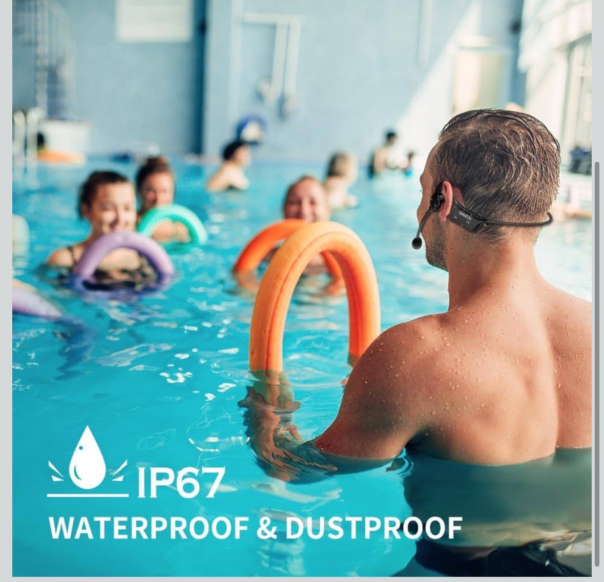 KM-GWP91 2.4G Fitness Headset Wireless Microphone IP67 Waterproof Sweatproof