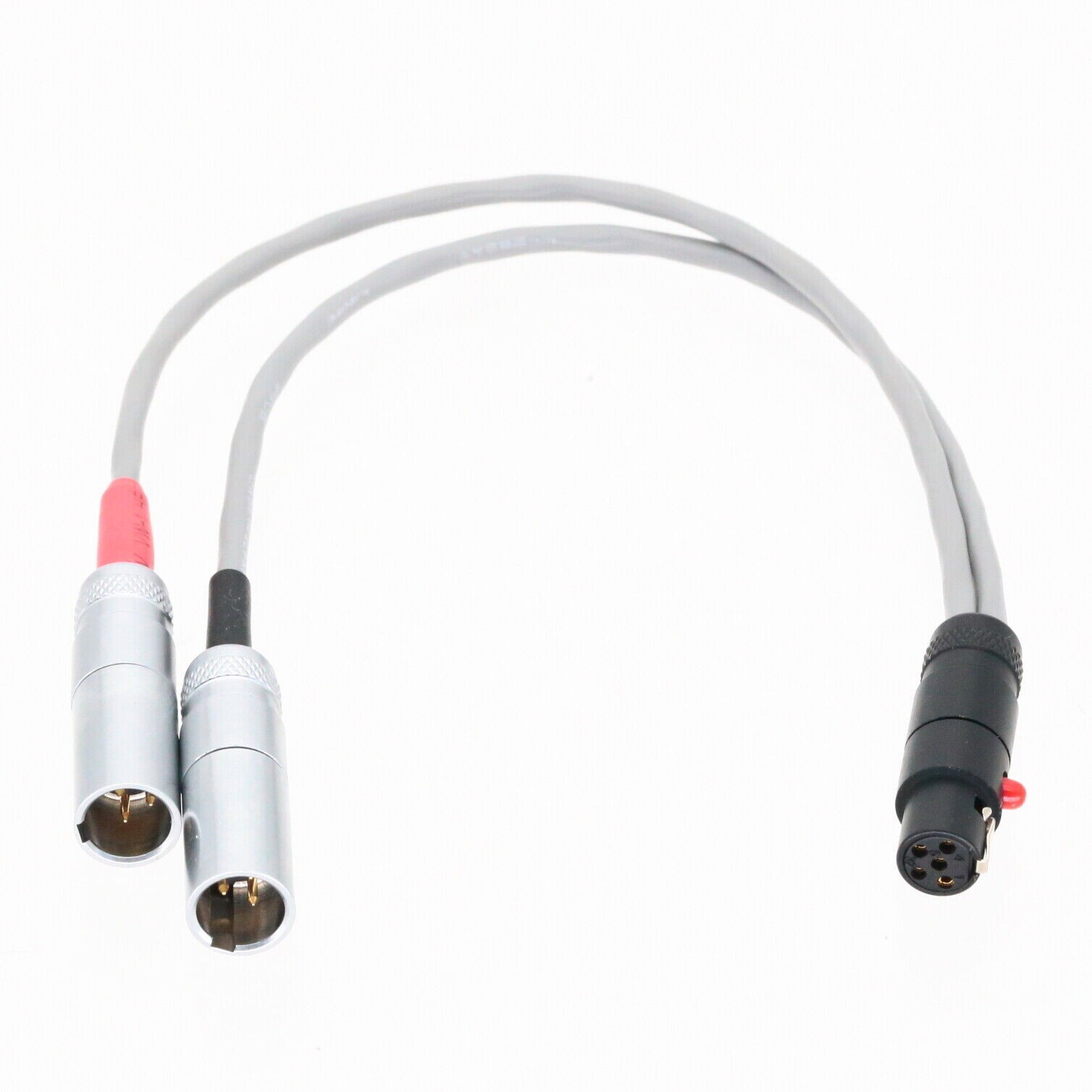 Mini-XLR 5-pin TA5F to Dual small-XLR TA3M 3-pin 6” L2B2AT Insert/Splitter cable