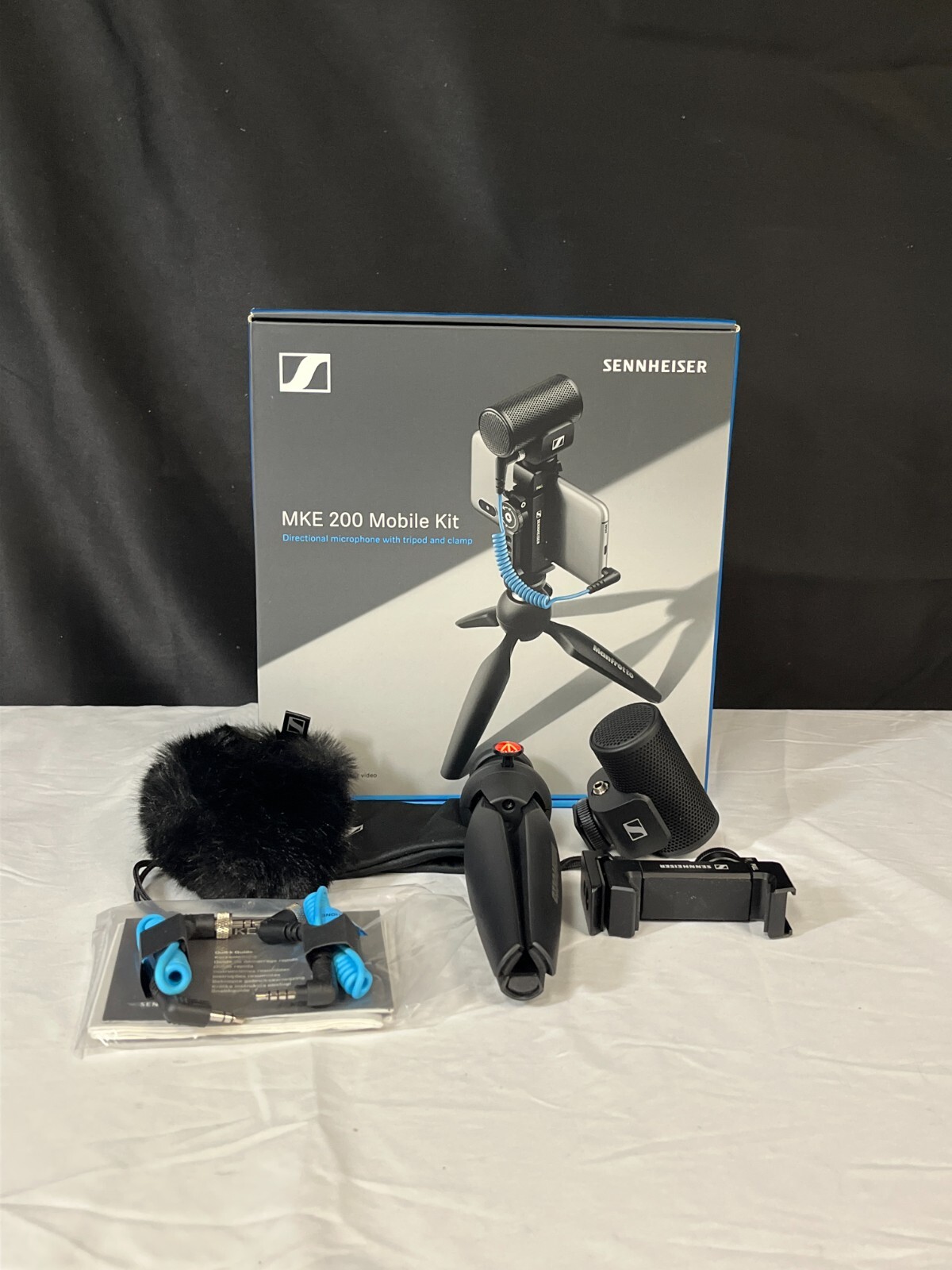 Sennheiser MKE 200 Mobile Kit Black Directional Microphone With Tripod And Clamp