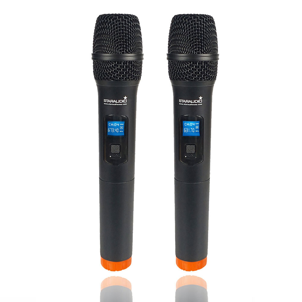 Wireless Microphone System 2 Channel UHF Handheld Church Microphone Karaoke Mic