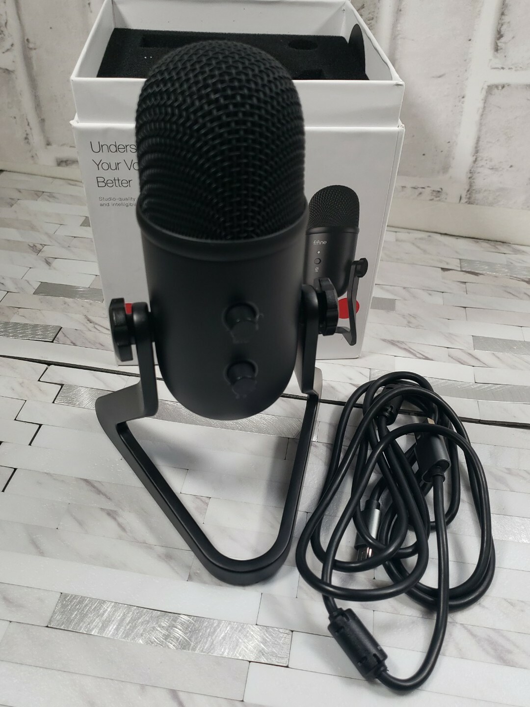 Fifine K678 USB Studio Recording/Podcast Condenser Microphone – New – Open Box