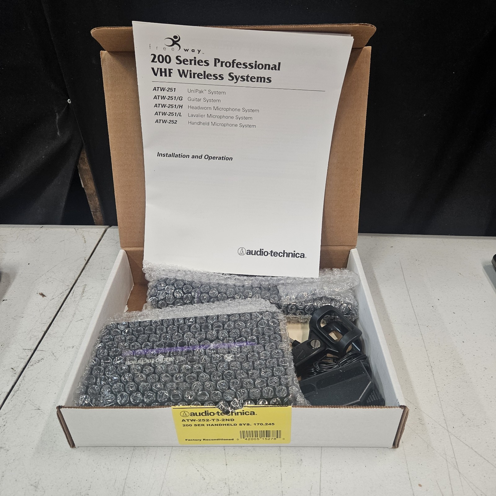 Audio-Technica 200 series VHF Wireless System ATW-252 Factory Reconditioned