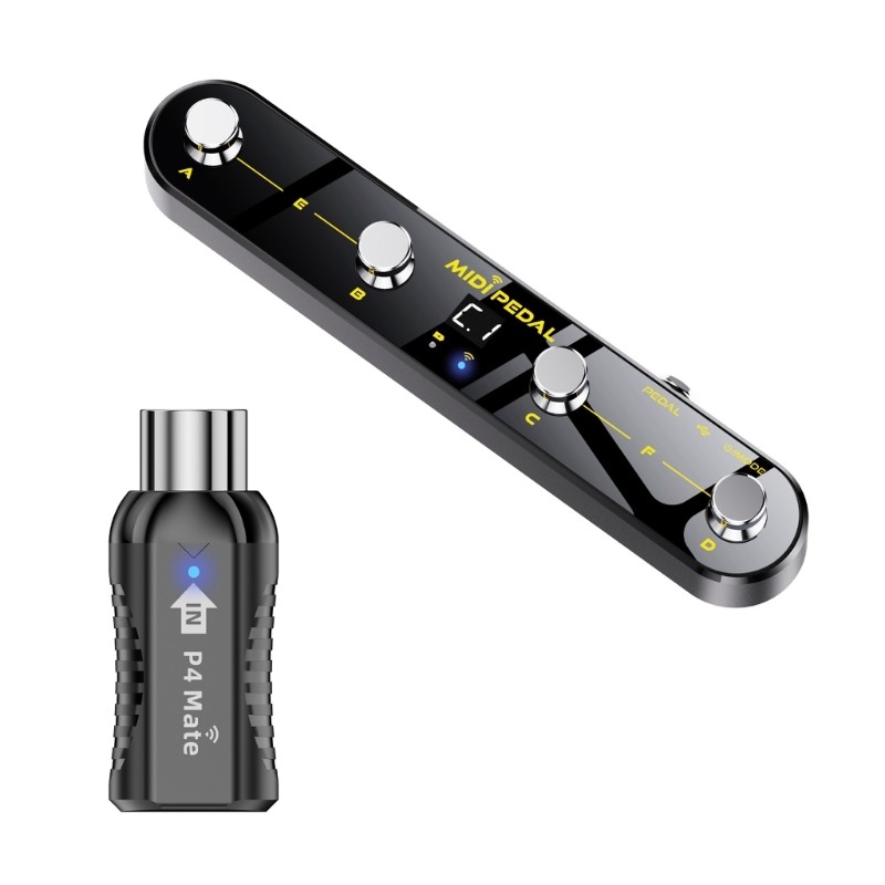 Wireless MIDI Foot Controller with Receiver Intuitive Operations Low Latency