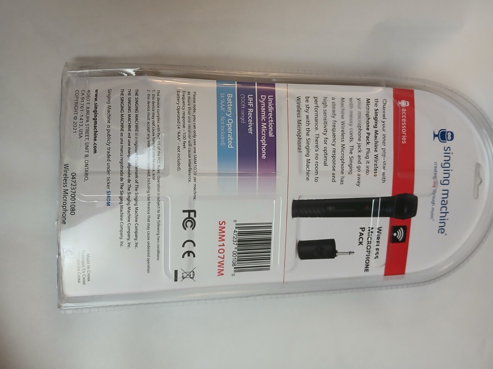 The Singing Machine SMM107 Dynamic Wireless Professional Microphone