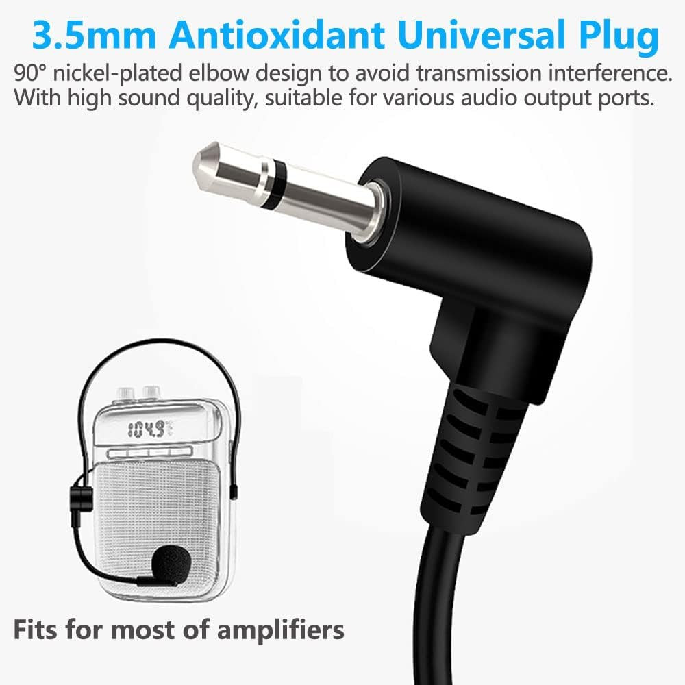 2Pcs Microphone Headset Mic, Flexible Wired Boom for Voice Amplifier, 3.5Mm Conn