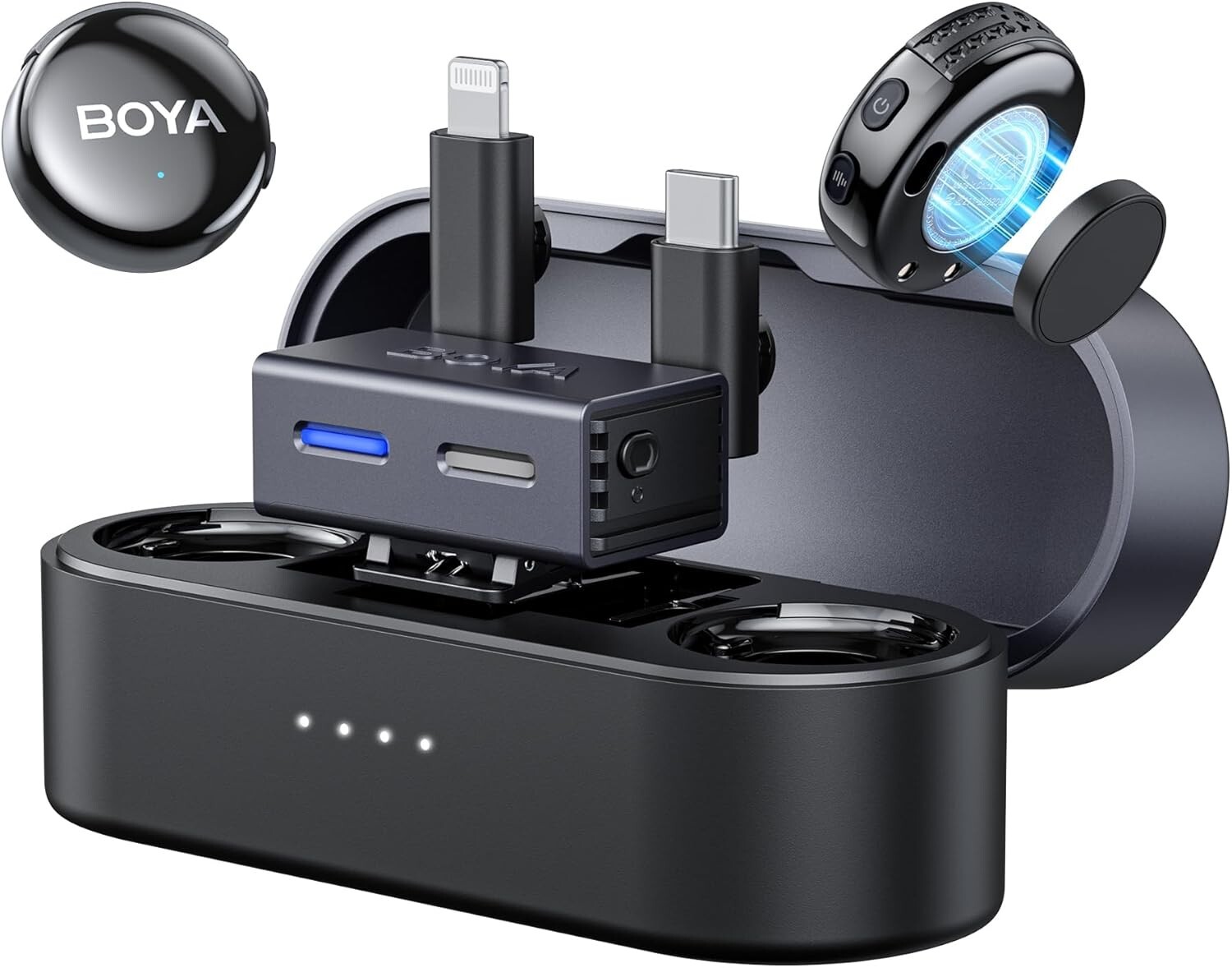 BOYA BOYALINK 3 Wireless Lavalier Mic for iPhone Android Camera PC 984ft – NIB