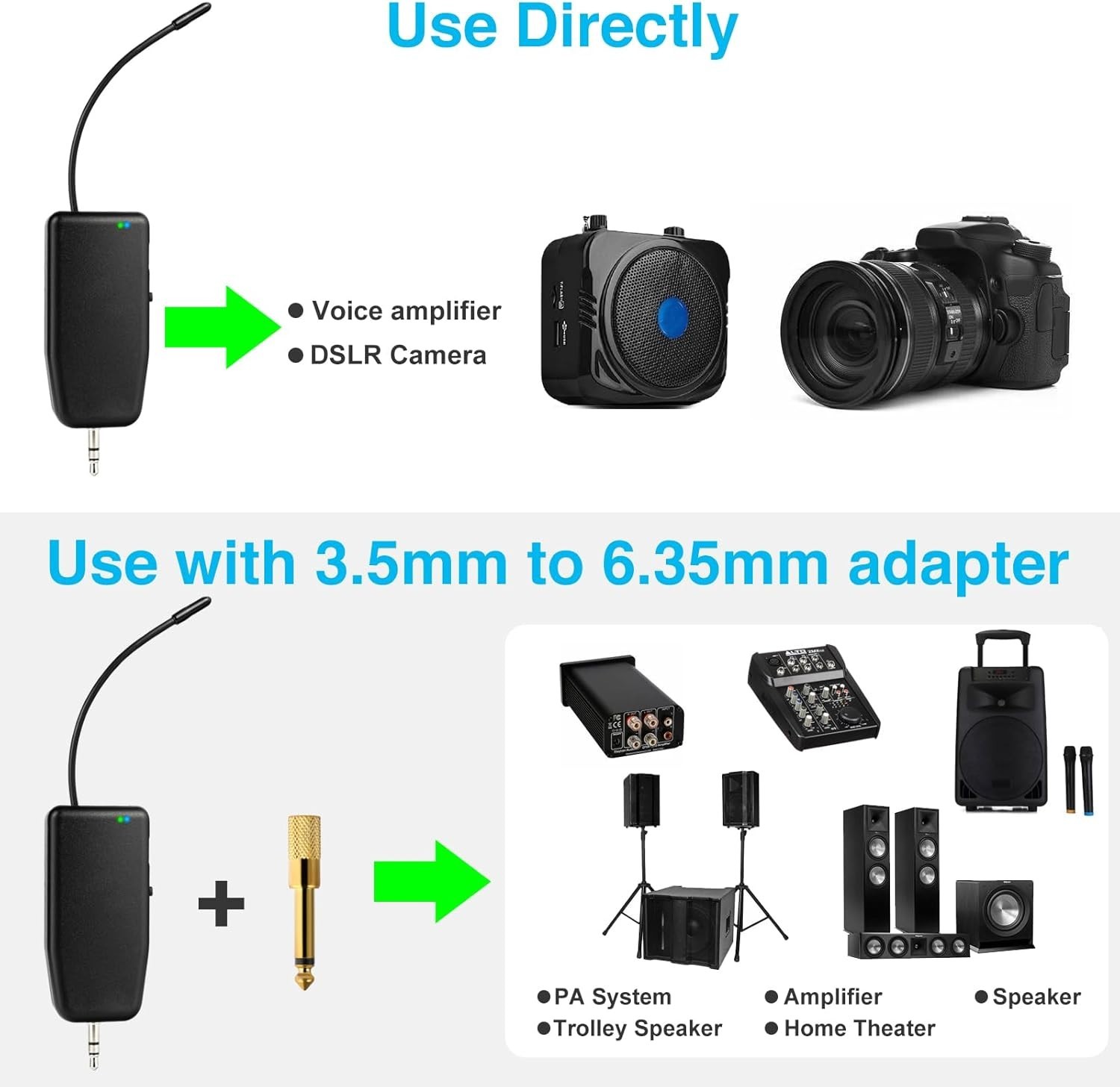 Wireless Microphone System for 2 – 160ft Range, Ideal for Karaoke & Fitness