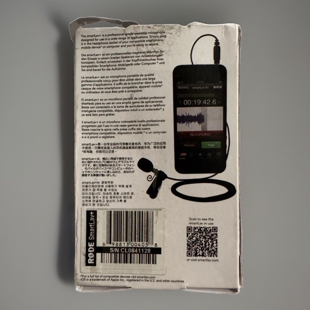 Rode Smartlav+ Lavalier Condenser Microphone for Smartphones and Tablets