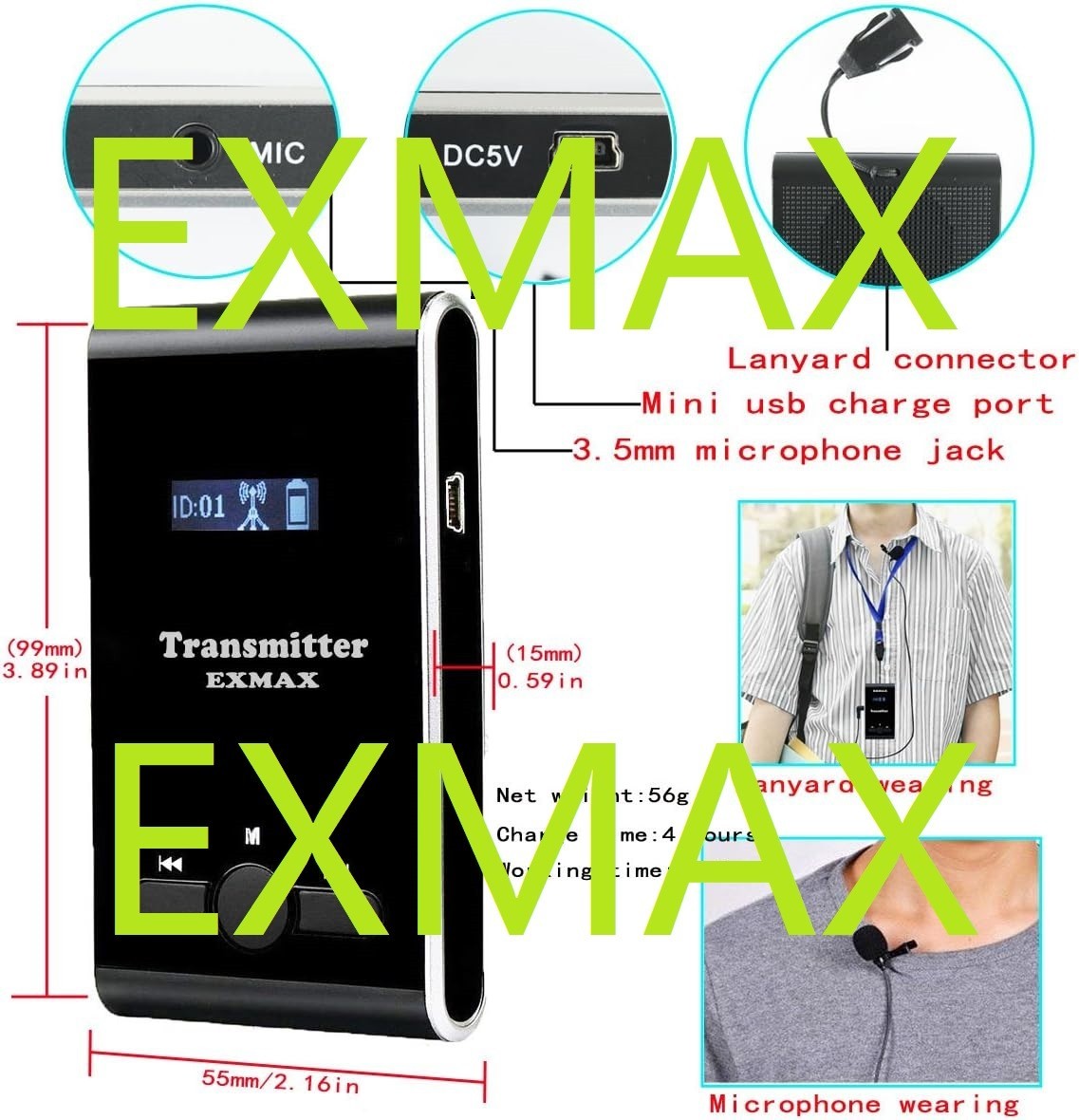 EXMAX EX-100 Wireless Tour Guide System for Simultaneous Interpreting Teaching