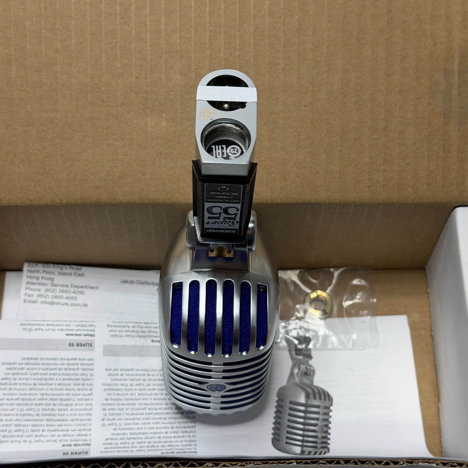 Shure Super 55 Deluxe Microphone Vintage Supercardioid Dynamic Authentic Open B