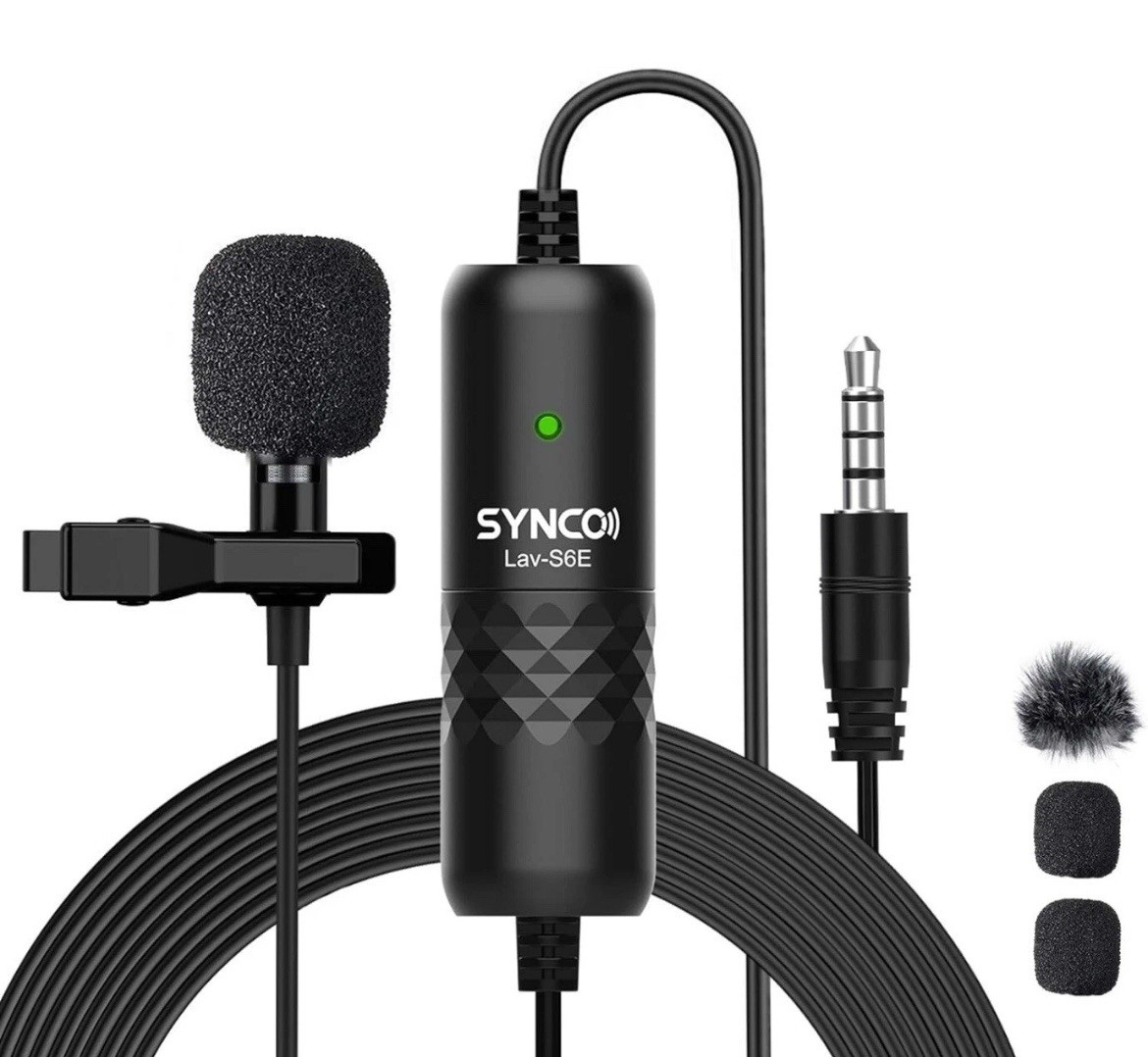 NEW SYNCO SY-S6E-LAV- Lavalier-Microphone Professional Omnidirectional Condenser
