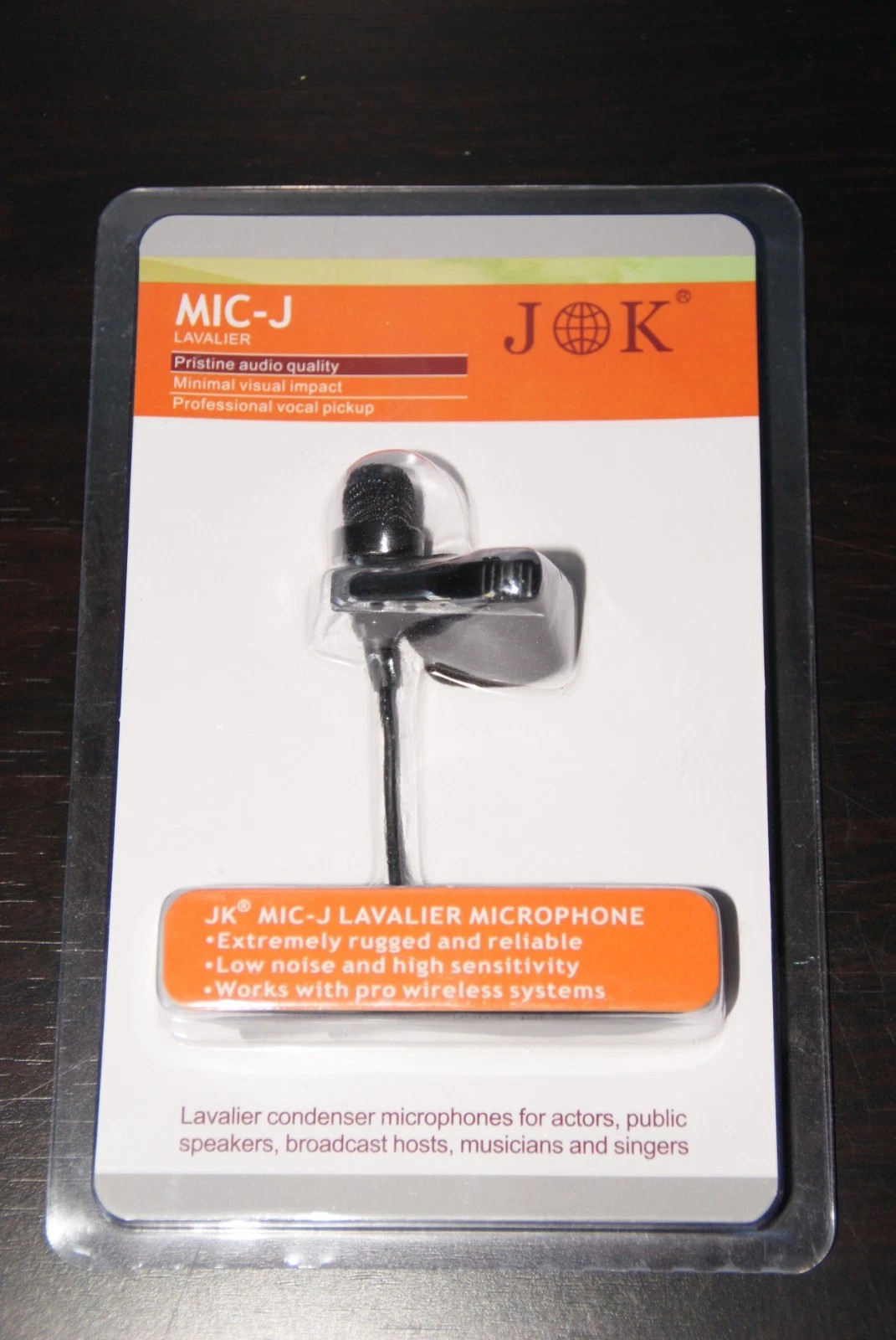 J K Pro Lavalier Lapel Microphone MIC-J 017 Unidirectional Condenser Microphone