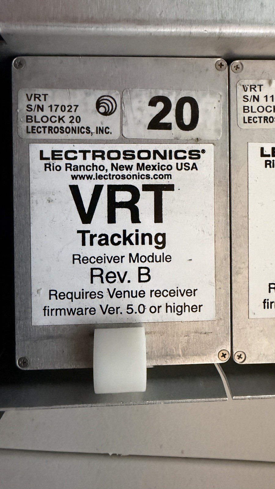 Lectrosonics VRT Block 20 Rev B Wireless Receiver for VR Venue Tracking Module