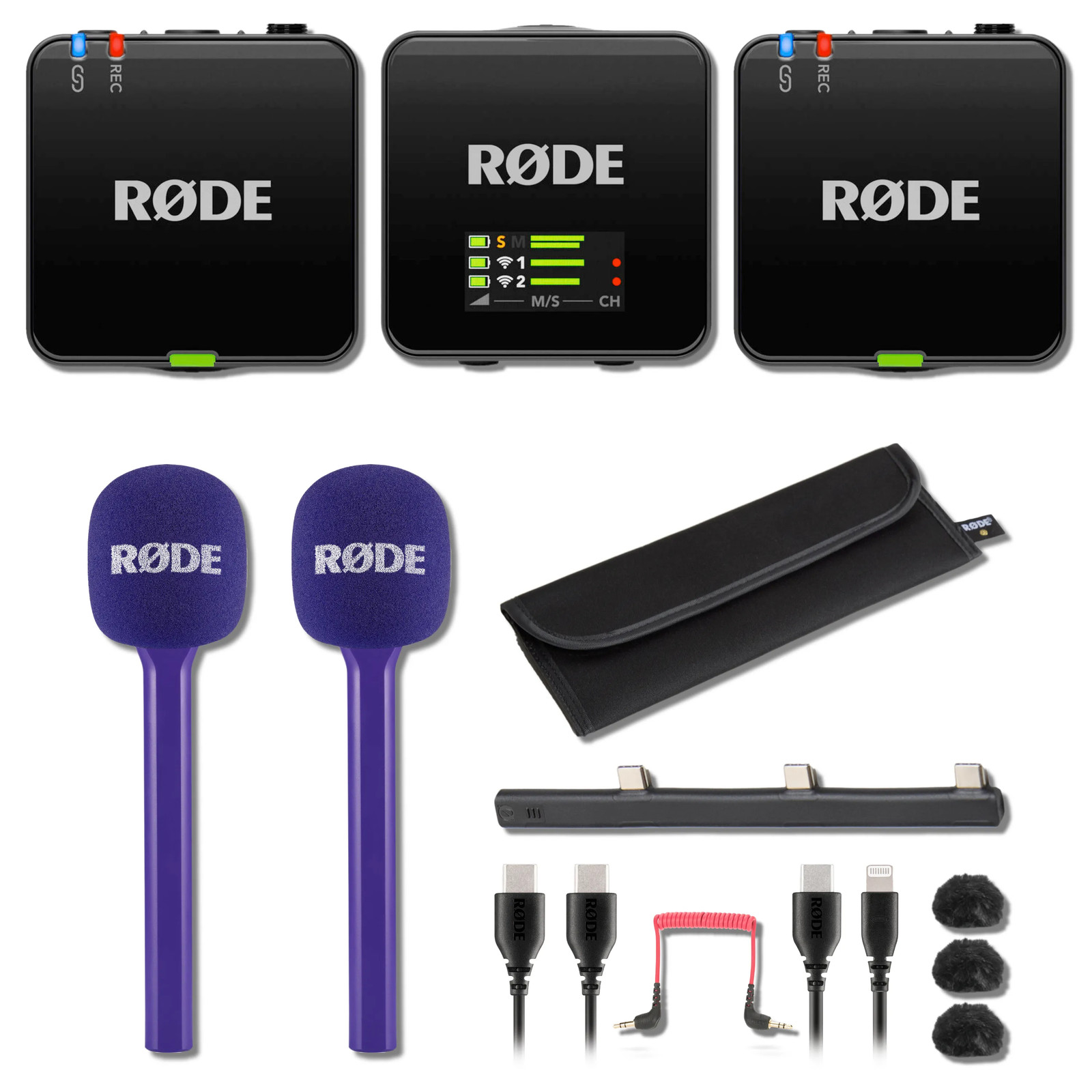 Rode Wireless GO (Gen 3) Wireless Microphone System with 2x Purple Interview GO
