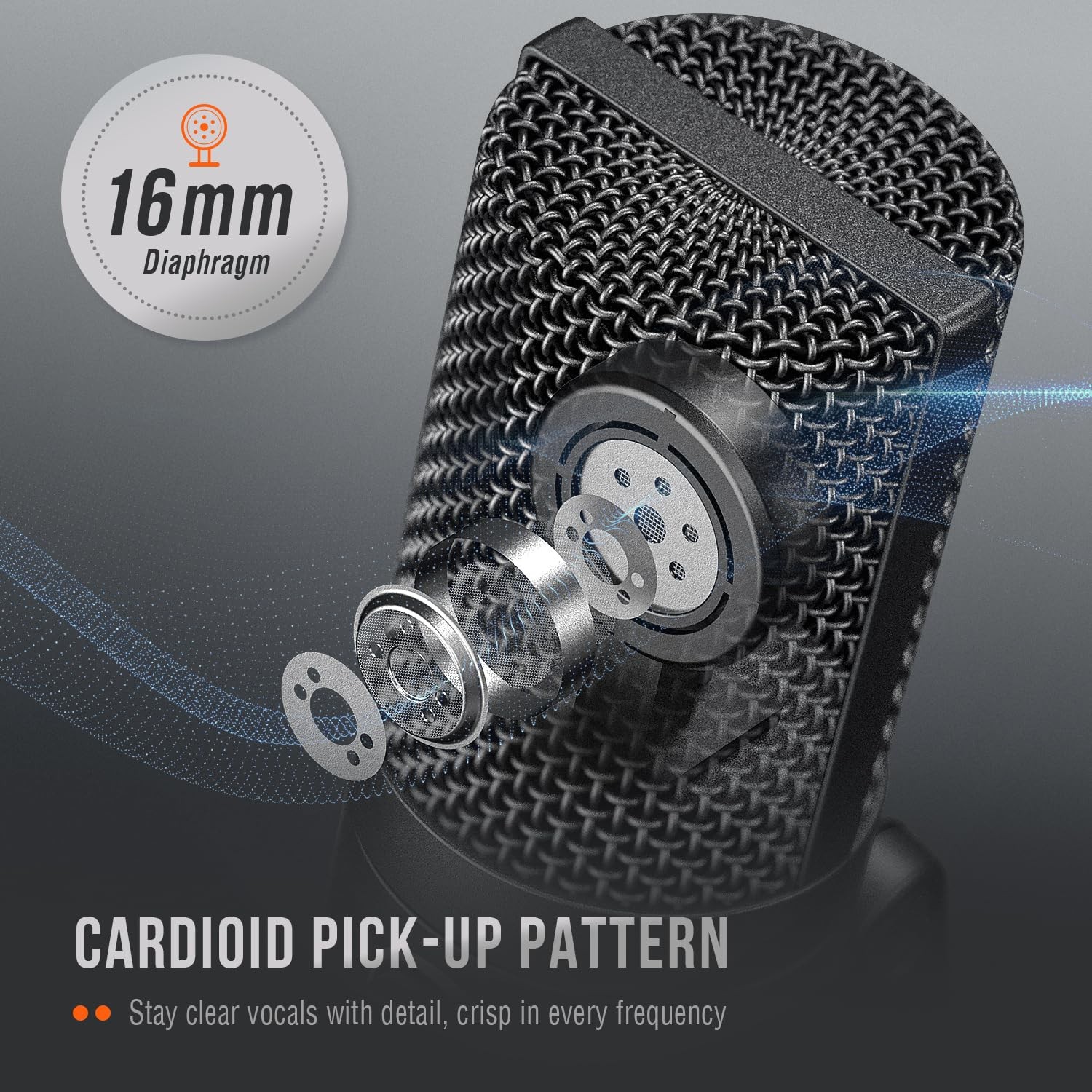Microfono Condensador USB Con Brazo Ajustable Para Grabacion Y Podcast Pro