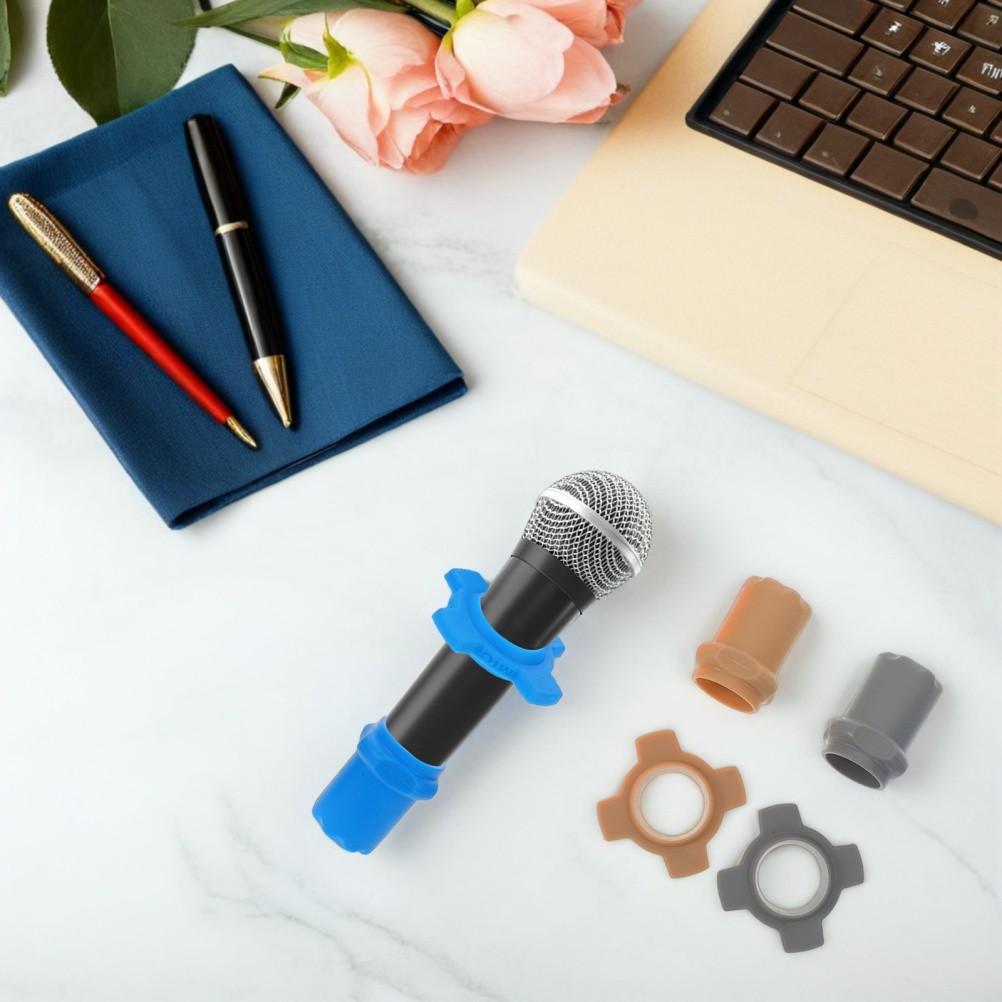 4 Sets Shockproof Mic Cover Microphone Silicone Sleeve Handheld Protective