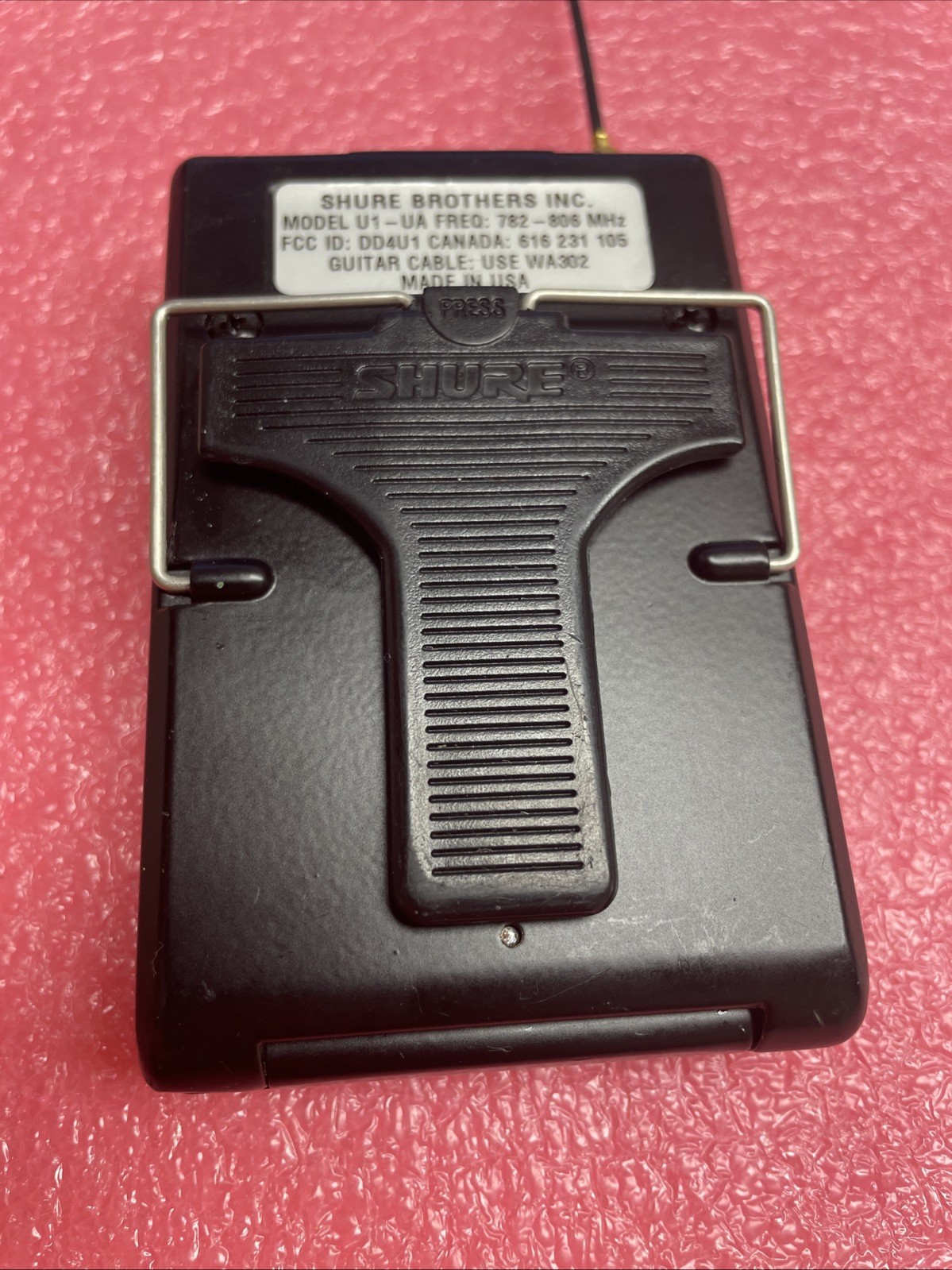 ORIGINAL Shure U1-UA BODY PACK TRANSMITTER / Used **782-806 MHZ**