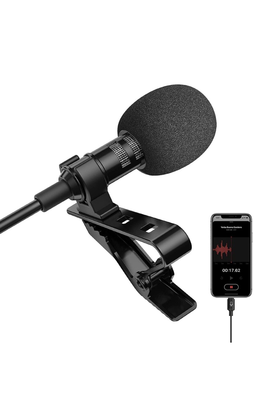 Omnidirectional Lightning Lavalier Lapel Clip-on Interview Microphone for iPhone