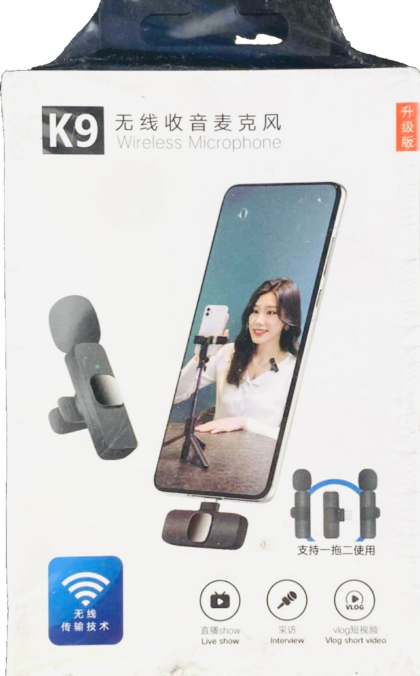 K9 Wireless Microphone for iPhone/iPad Lightning Plug & Play Vlogging Live Strea