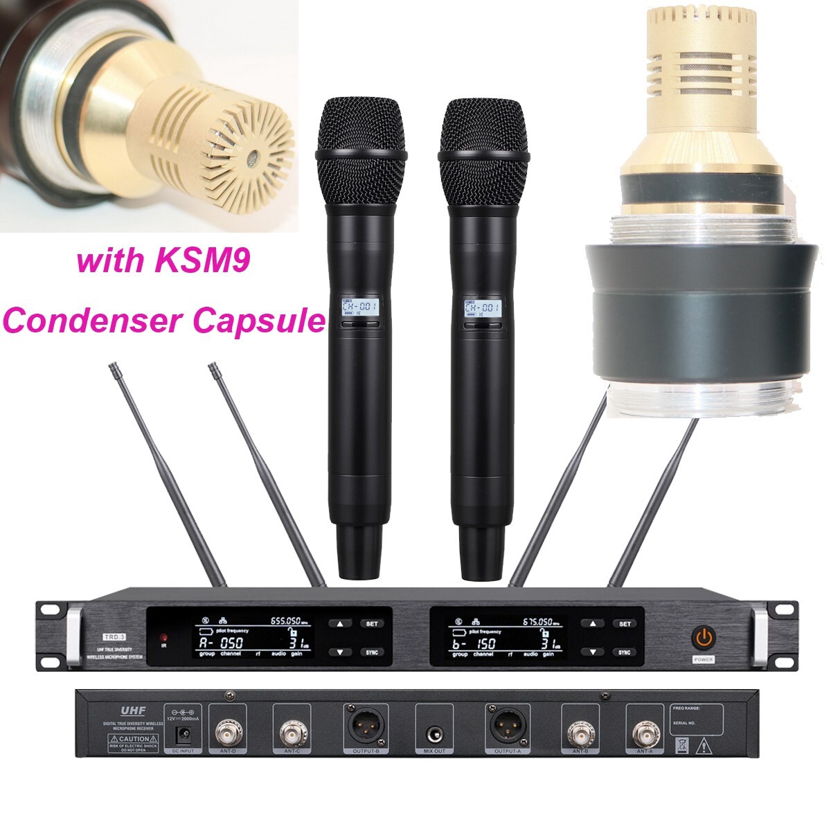 ULXD KSM9 Condenser 2 Handheld Wireless Microphone System Top Quality