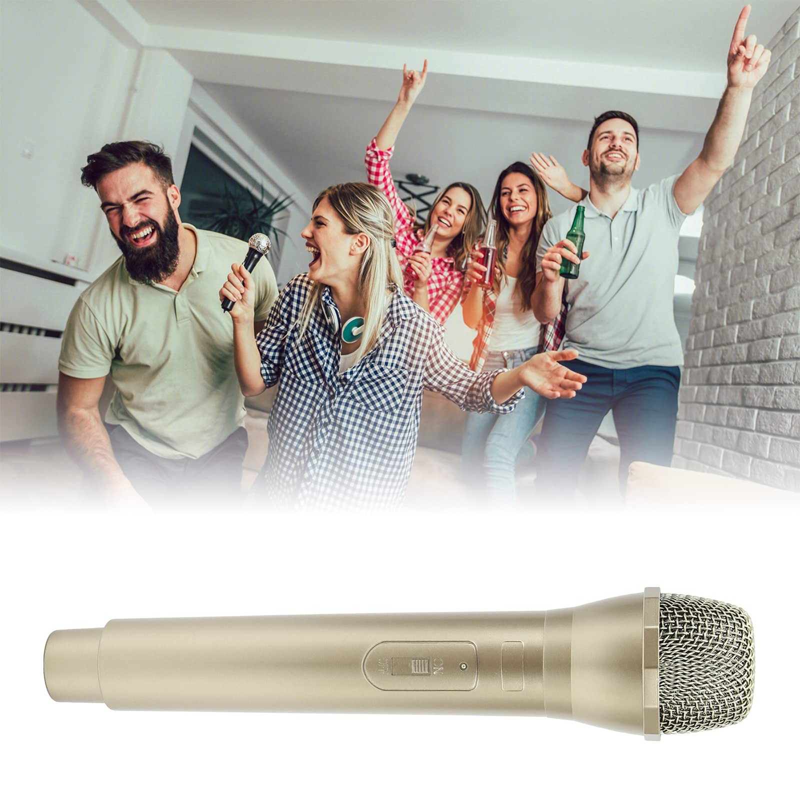 Fake Microphone For Singing Plastic Prop Mic Party Decoration Accessory Gold