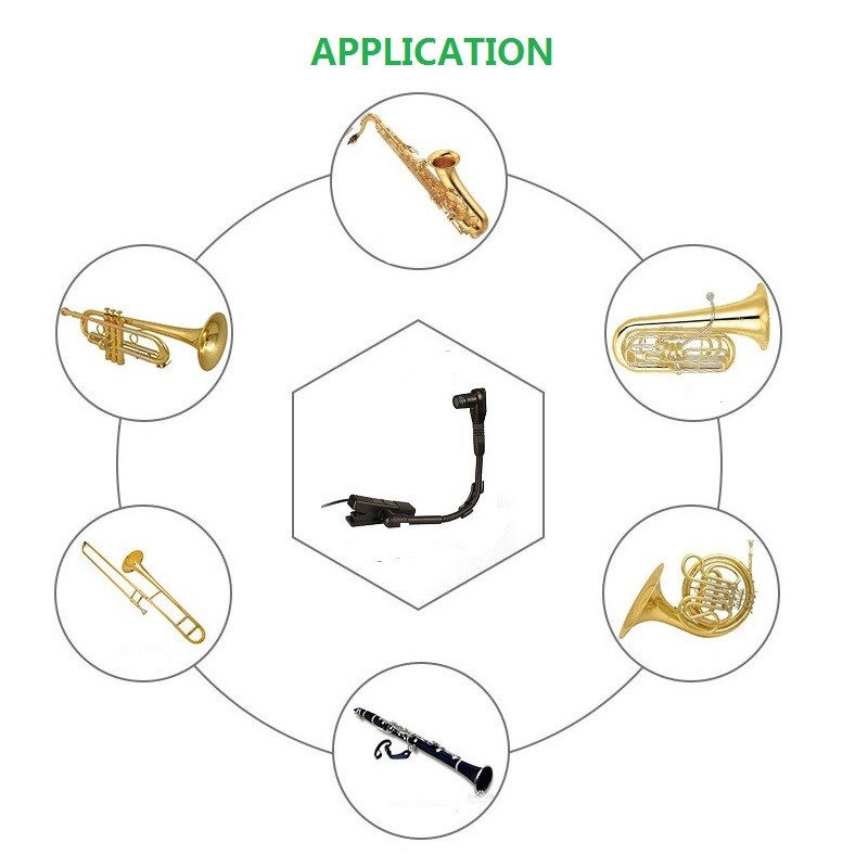 Dual Sax Wireless Saxophone Instrument Microphone System Gooseneck Beta 98H/C