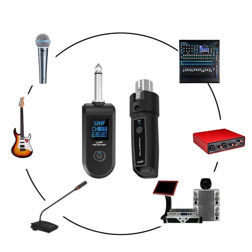 Wireless Microphone Converter Rechargeable XLR Transmitter and Receiver Micropho