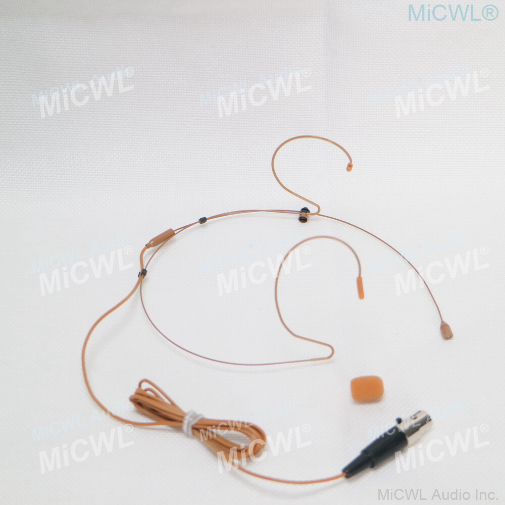 Brown Earset Headset Microphone For Shure Wireless Dark Color Mini 4Pin TA4F