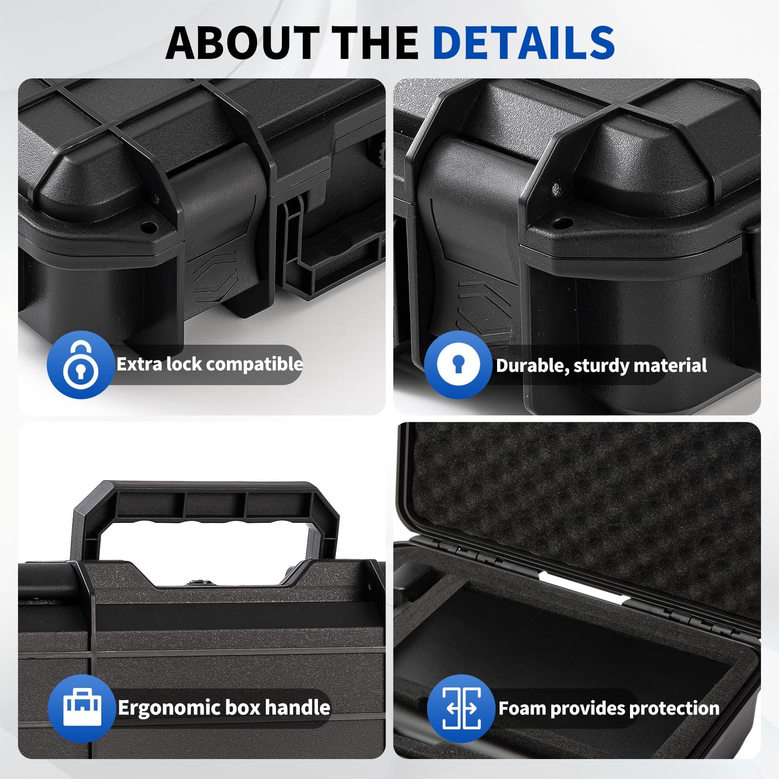 Microphone Carrying Storage Hard Case+ Custom Foam（Pre-cut Mic Slot & DIY Foa…