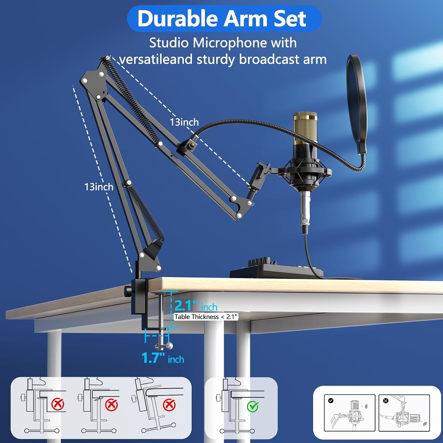 Professional Podcasting Bundle with Condenser Mic & Mixer