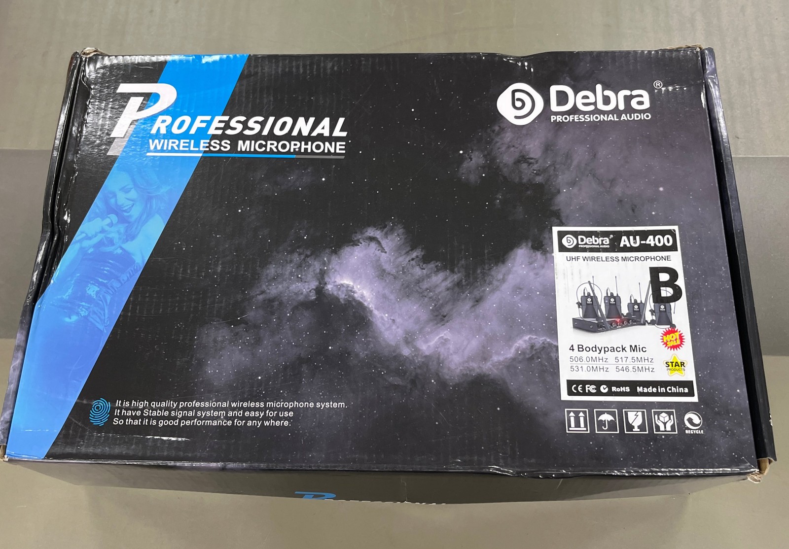 Debra Audio Pro UHF 4 Channel Wireless Microphone System with Cordless Handheld