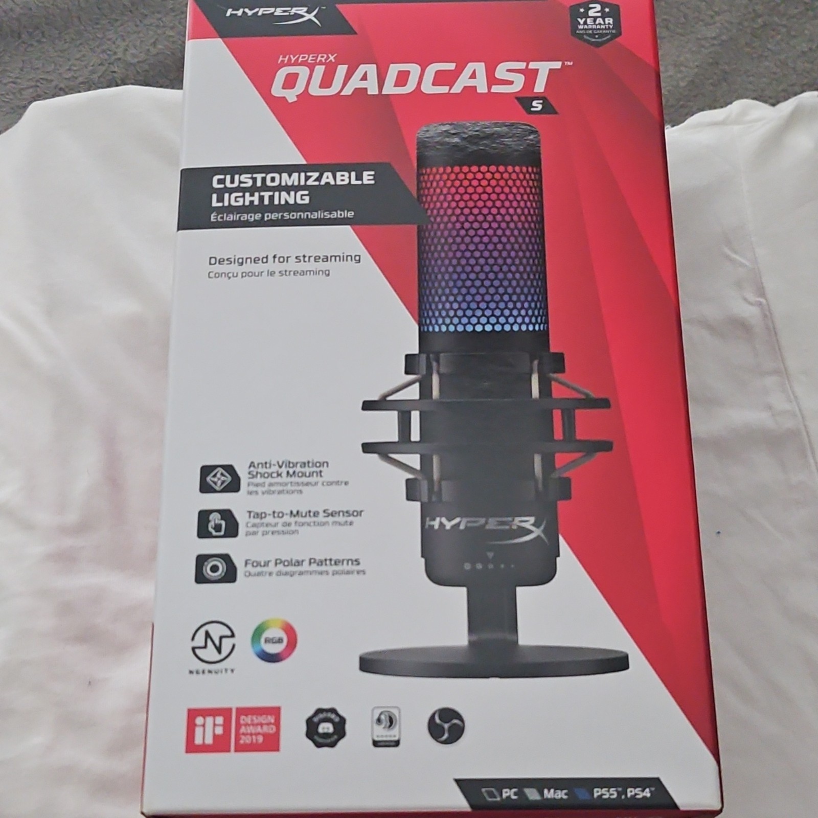 HyperX QuadCast S USB Microphone Used