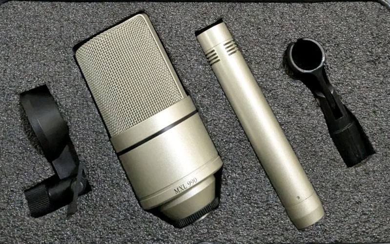 MXL 990 + 991 Condenser Microphones Recording Kit With Carrying Case EUC