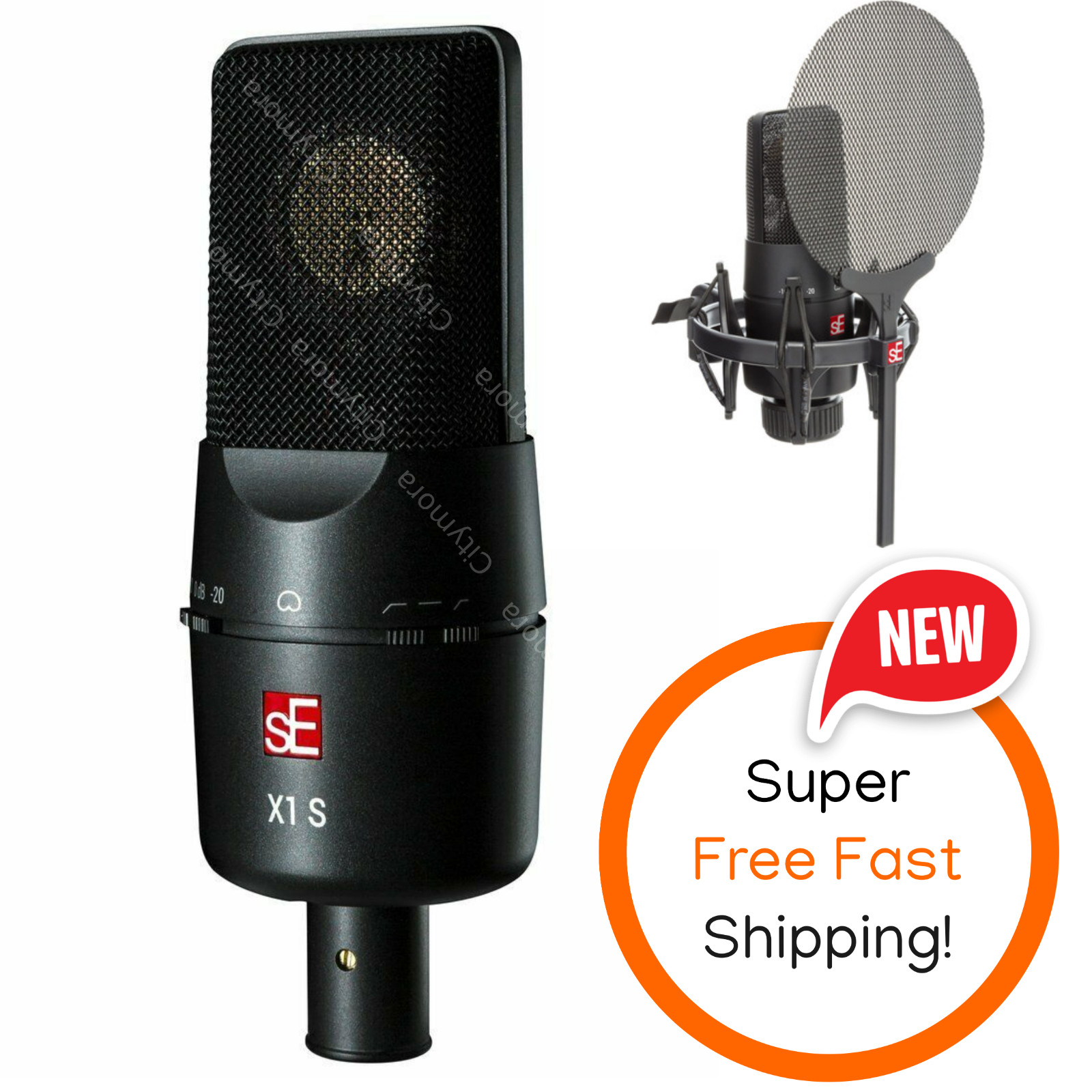 SE Electronics X1 Series Large Condenser Microphone Vocal Recording Package X1-S